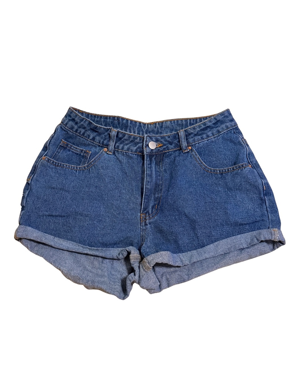 SHEIN Blue Rolled-Hem Denim Shorts